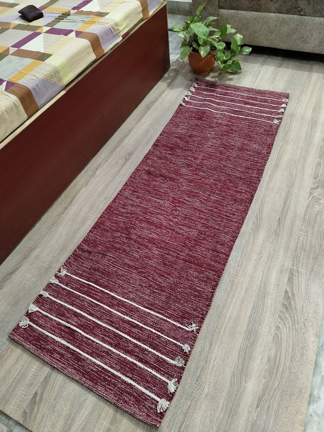 Organic Cotton Yoga Mat for Meditation, Pilates, Fitness, Hand-woven ...