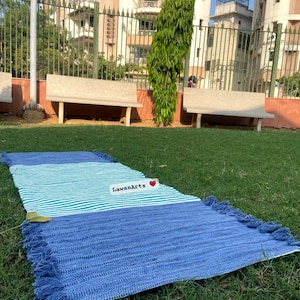 Esterilla de yoga de algodón orgánico: natural, tejida a mano y de comercio justo. Ideal para yoga, ejercicio, entrenamiento y fitness. Absorbente, suave y lavable.