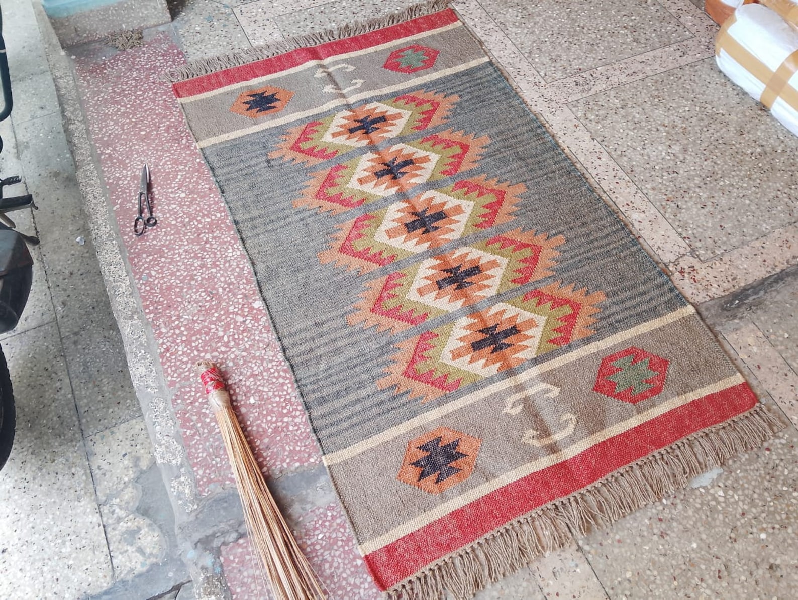 Handmade Navajo Kilim Rug, Aztec Rug, Accent Rug, Outdoor Rug/indoor ...