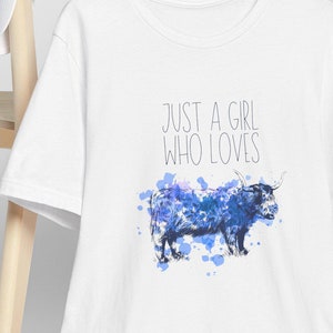 Highland Cow T-Shirt | 100% Cotton Adult T-Shirt | Just A Girl Who Loves Highland Cow T Shirt
