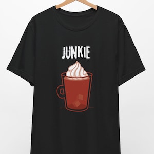 Junkie For Iced Coffee T-Shirt | 100% Cotton Adult T-Shirt | T Shirt for Coffee Lovers