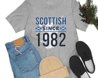 Camiseta escocesa desde 1982 / camiseta para adultos 100% algodón