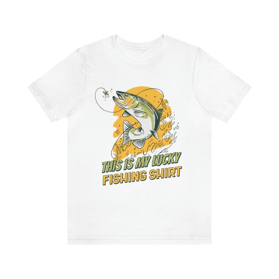 Fishing T-shirt 100% Cotton Unisex T-shirt This is My Lucky