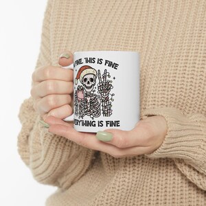 I&#39;m Fine This Is Fine Everything Is Fine Cup, (11oz, 15oz) - Glossy Finish, Vibrant Colors, Microwave Safe Dishwasher Safe, Christmas Gift