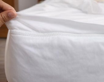 Sistema de sábanas ajustables fáciles de cambiar con sábana superior con cremallera / Algodón egipcio de 600 hilos / Bolsillo profundo