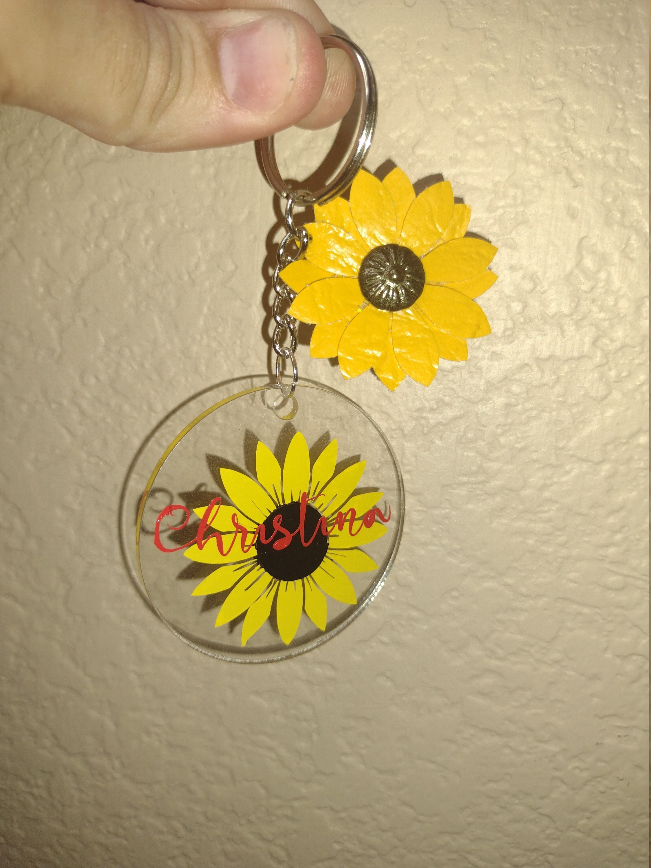 Sunflower Keychain Etsy