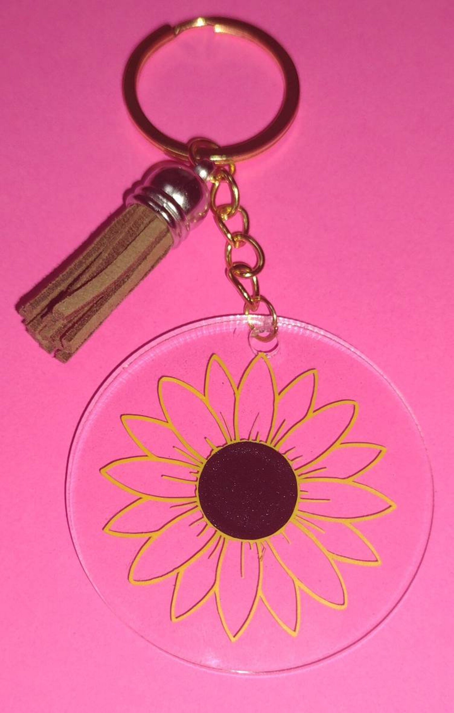 Sunflower Keychain Etsy