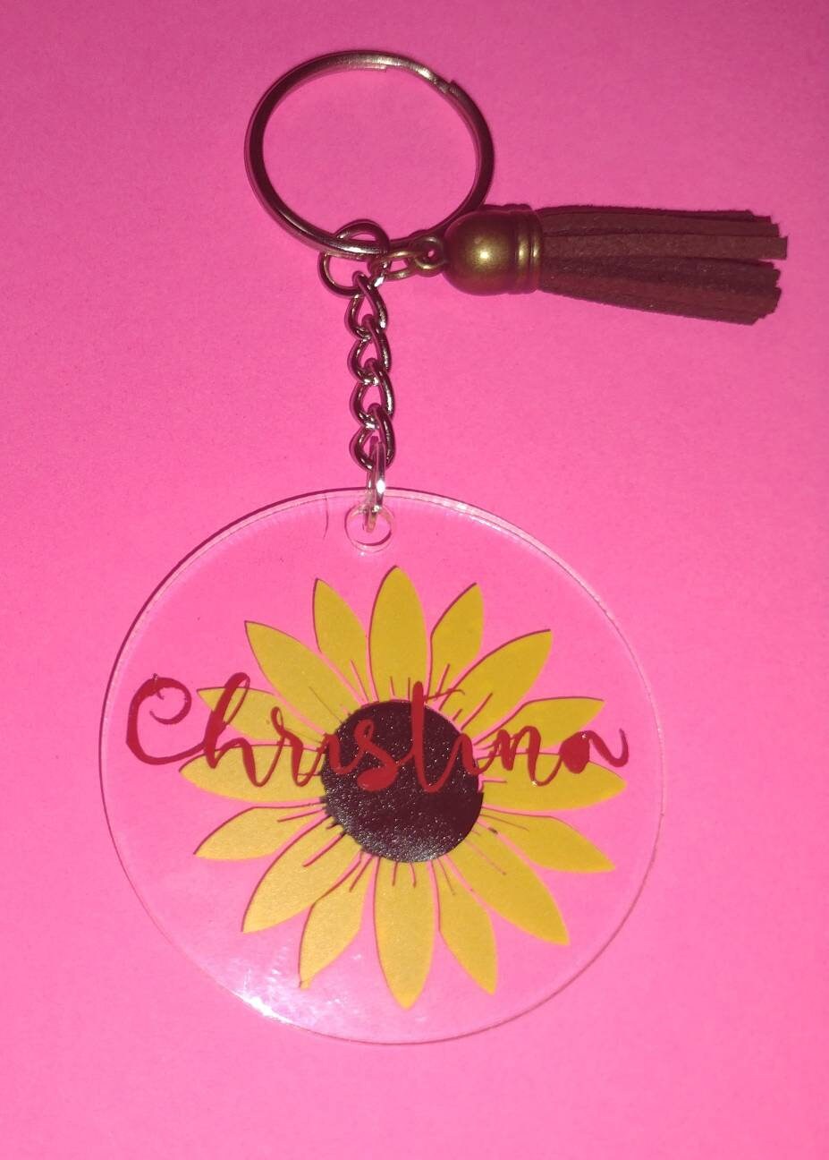 Sunflower Keychain Etsy