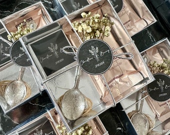 Wedding Chocolate in Silver Box Turkish Coffee and Spoon Combination Gifts for Wedding Guests, Wedding Favors, Engagement Favors,