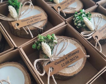 Bulk Wedding Favors for Guests, Candle wedding favor, Rustic Bulk Candle Favors, Tealight Holders, Personalized Guest Gift, Engagement favor