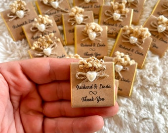 Floral Wedding Chocolate, chocolate for guest, Engagement Chocolate, chocolate gifts, Wedding Favors, Kraft Label Beaded Chocolate