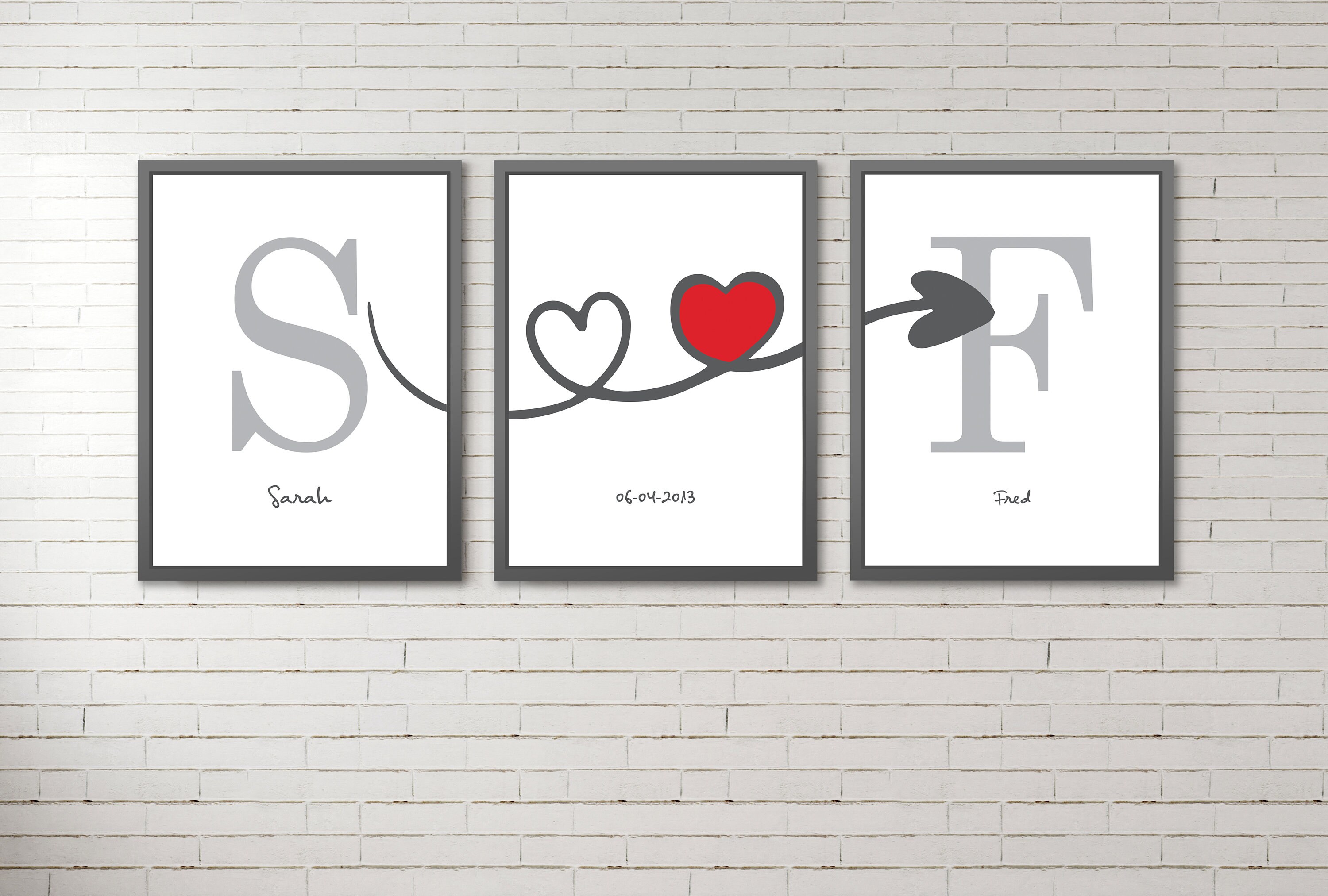 Personalized set of 3 posters with name initials. It's a Etsy