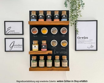 Magnetic Spice Rack | Size S (60 × 40 cm) in a set | With solid magnetic oak shelves for customization