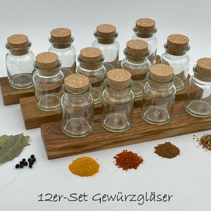 Spice jars with pressed corks, set of 12, 150 ml