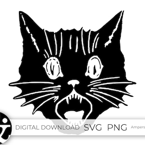 Vintage Halloween Black Cat SVG