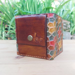 Cartera triple, bolso de cuero compacto, cuero curtido vegetal, el mejor regalo hecho a mano para hombres/mujeres, regalo para papá/marido/esposa/novia