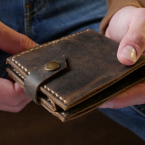 Einzigartige Herren Geldbörse, Crazy Horse Leder, handgefertigtes Design, perfektes Weihnachtsgeschenk
