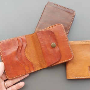 Klassische Leder Geldbörse, handgefertigtes Geschenk, schlank, stilvoll und funktionell, Geschenk für Männer / Frauen, einzigartige Geldbörse