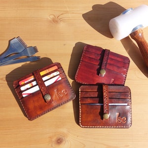 Leder Geldbörse für Karten, Kartenhalter, einzigartiges niedliches handgemachtes Geschenk, Jubiläum und Geburtstag tolles Geschenk, schlank, stilvoll und funktionell