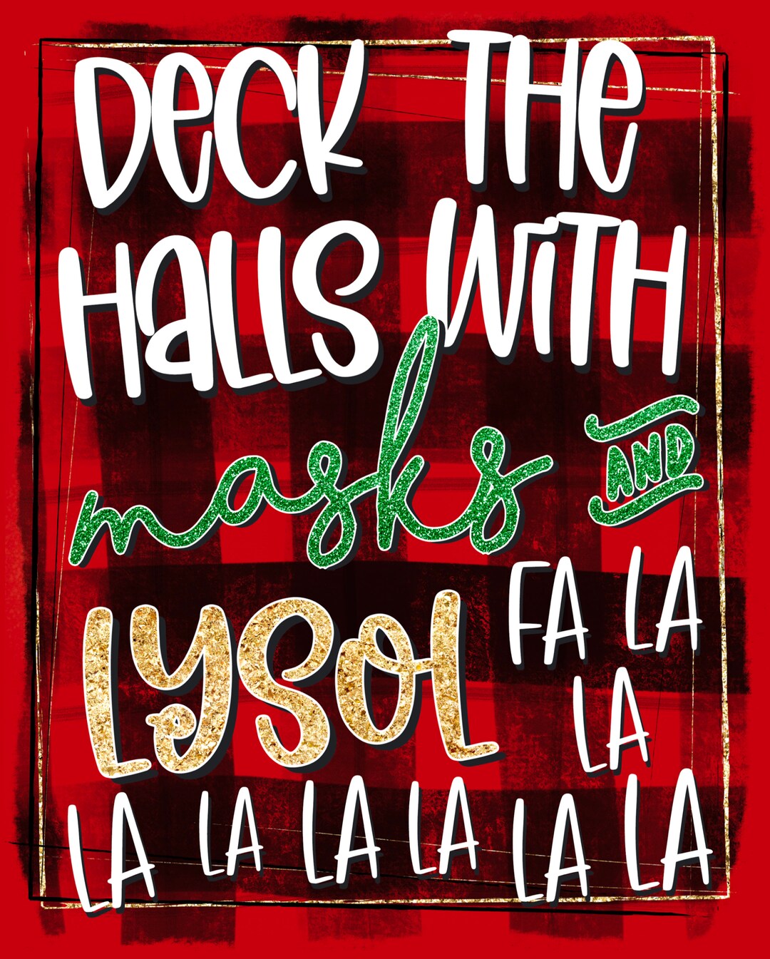 Wreath Sign Funny Christmas Sign Deck the Halls Christmas Etsy