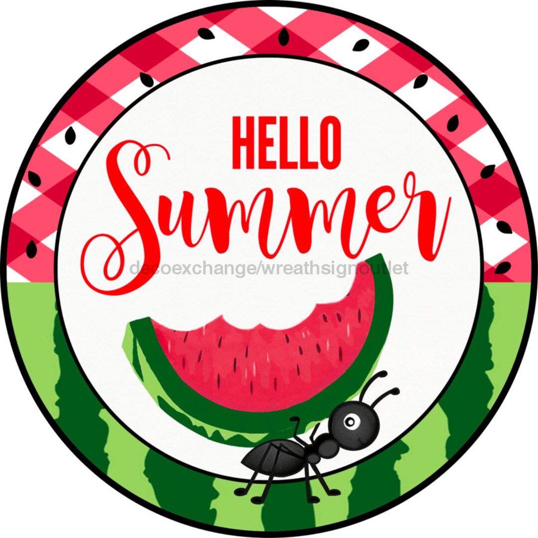 Wreath Sign Summer Sign Watermelon Sign 12 Round - Etsy