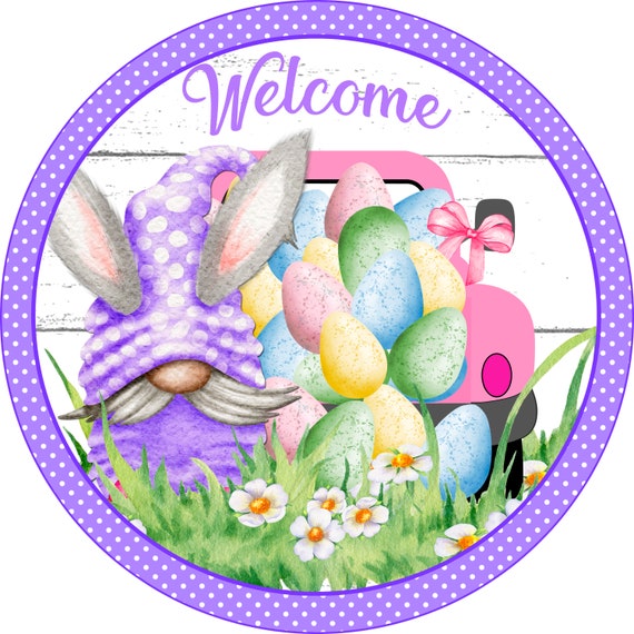 Wreath Sign Easter Sign Easter Sign 10 Round Etsy