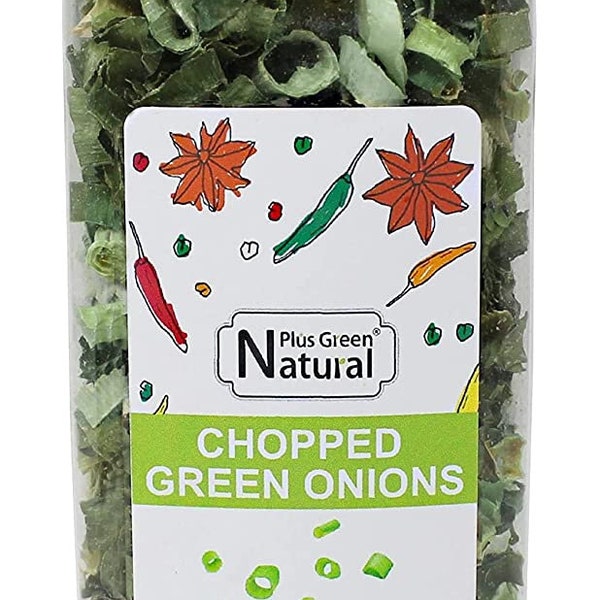 Freeze Dried Chopped Green Onions 2 Ounce, All Natural Non GMO Gluten Free Dry Green Onions in a Shaker Bottle