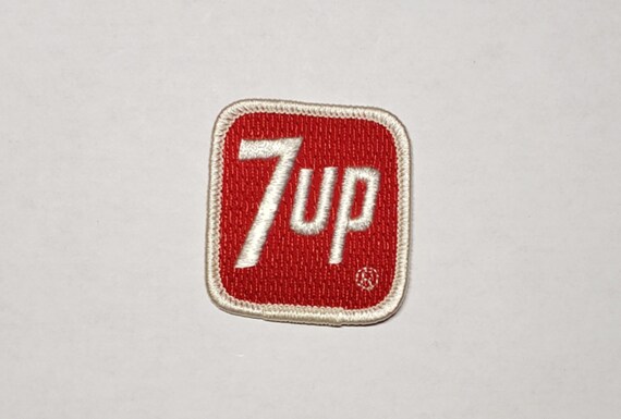 7UP embroidered vintage sew-on patch, Red/White, … - image 1