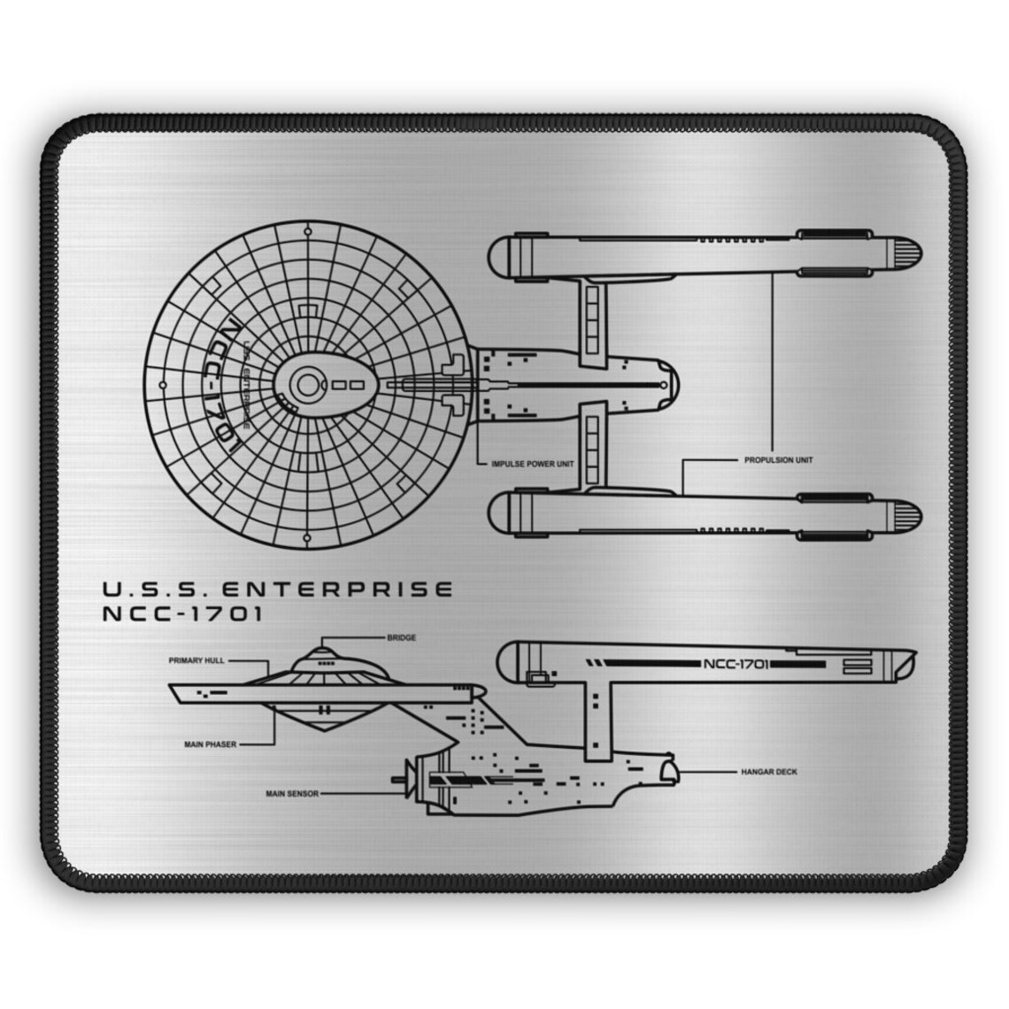 Star Trek USS Enterprise Mouse Pad the Perfect Office Etsy UK