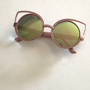 Katy- rose gold cat ear shape girls sunglasses
