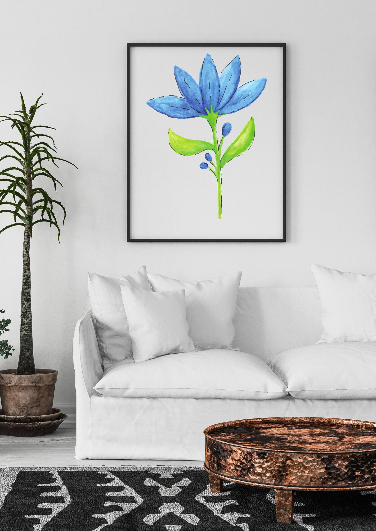 5 Set of Botanical Simple Wall Art Print Abstract Wall Art | Etsy