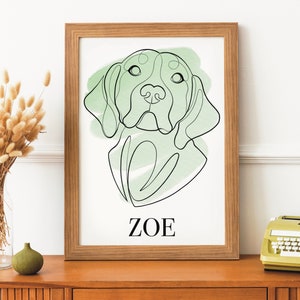 One Line Pet Portrait, Custom Pet Portrait, Dog Illustration, cat portrait, digital file, birthday gift, dog mom gift, dog lover gift