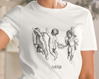 Light Academia Clothing, Valentines Day Tshirt Cherub Angel Shirt, XOXO Shirt, Dark Academia, Alt Clothing, Valentine Tee, Emo Valentine