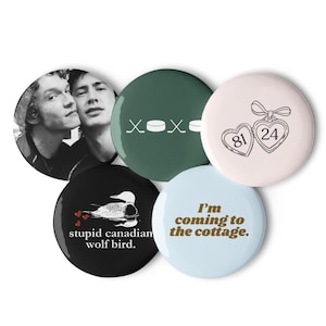 Hollanov Pin Button Set | Heated Rivalry Pins, Hockey Romance, Shane and Ilya Gift