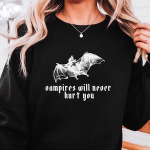 Vampires Will Never Hurt You MCR Sweatshirt | My Chemical Romance Inspired Crew Neck | Emo Sweatshirt, Elder Emo, MCR Bullets Album Merch