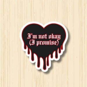 Bleeding Heart Sticker: MCR Inspired Emo Goth Punk Vinyl Decal