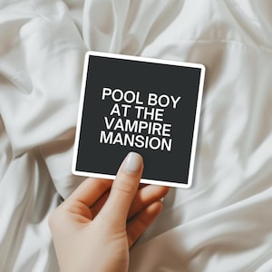 Pool Boy at the Vampire Mansion Sticker: Emo MCR Inspired Vinyl Decal