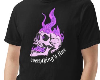 Everything is Fine Skeleton Comfort Colors Shirt | Elder Emo Shirt, Punk Valentine, Skeleton t-shirt, Emo Shirt, Goth Emo Gift