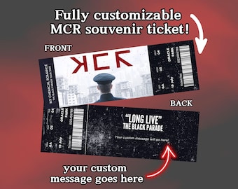 My Chemical Romance The Black Parade Tour 2025 Souvenir Ticket, Personalized The Black Parade Concert Ticket, MCR Gift