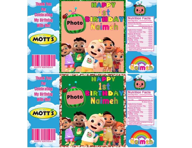 Custom Digital Fruit Snacks Template Etsy Ireland