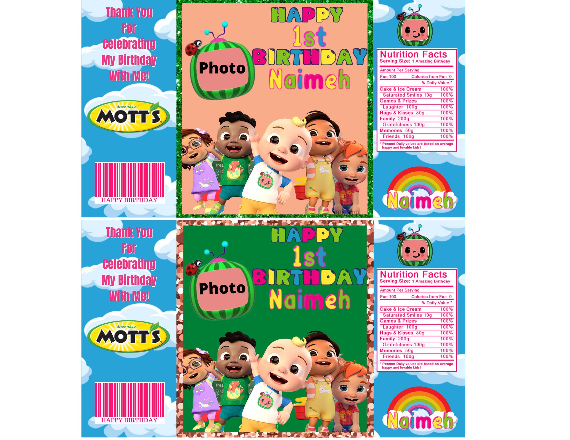 Custom Digital Fruit Snacks Template Etsy Ireland