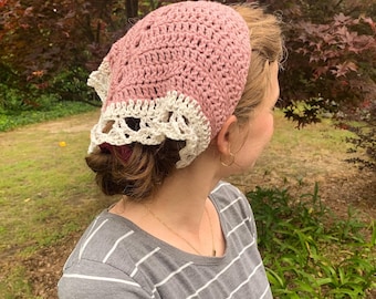 Crochet Bandana // Boho Head Scarf // custom colors // one-size-fits-all