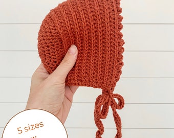 CROCHET PATTERN // The Augie Bonnet // crochet baby bonnet