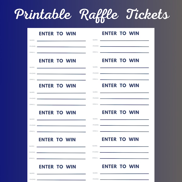 Enter to Win Printable - Etsy