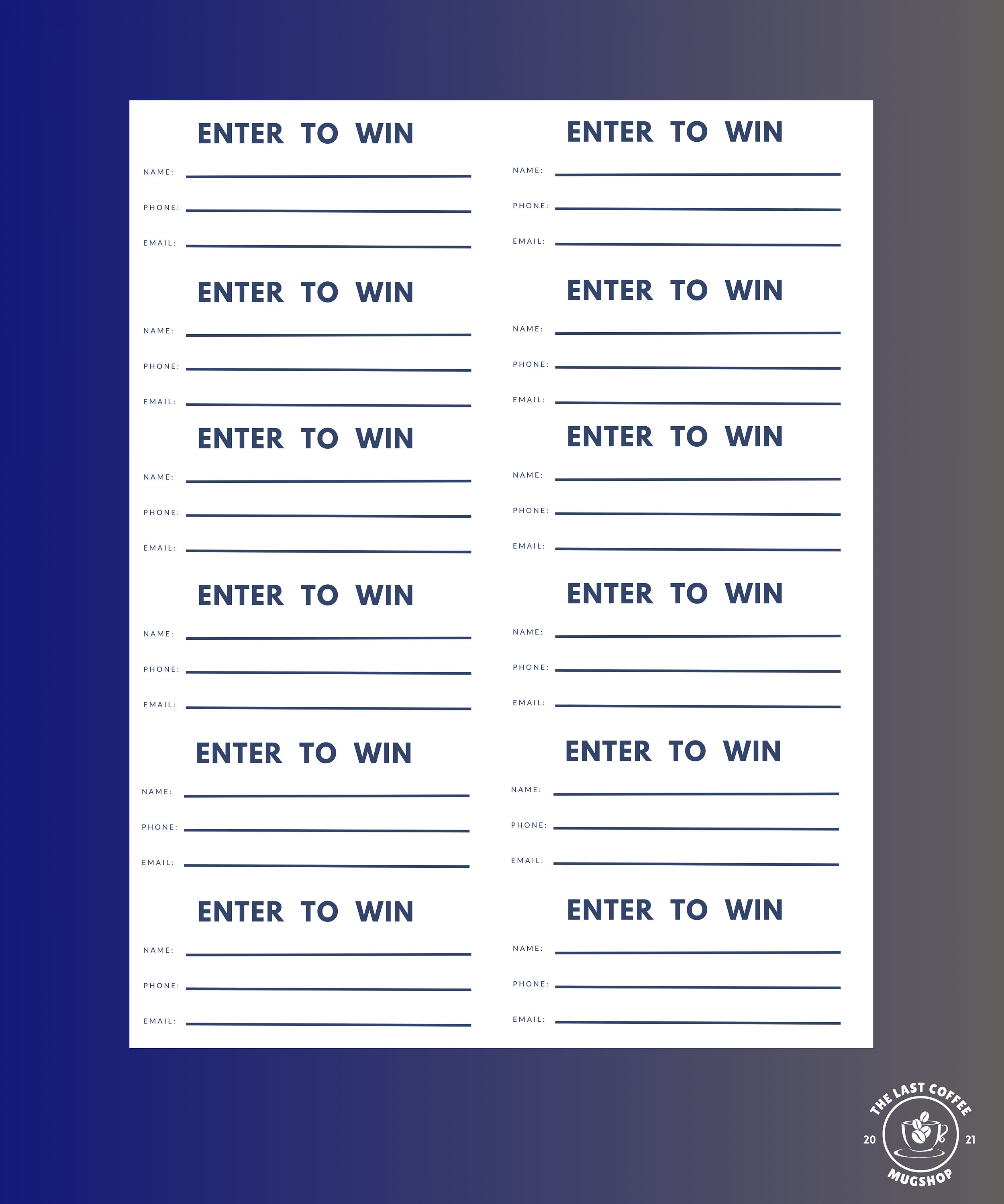 Printable Raffle Tickets, Enter to Win Printable Ticket, DIY Raffle
