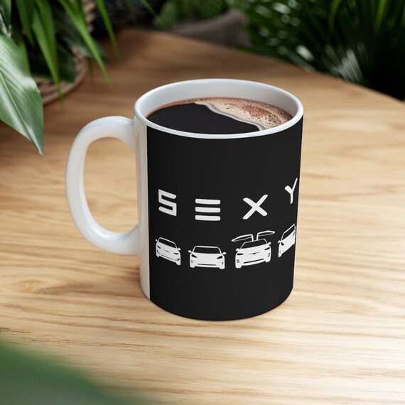 Tesla SEXY Coffee Mug, Tesla S3XY Coffee Cup, Tesla Silhouettes Coffee Mug,  Tesla Tea Cup, Gift for Tesla Owner & Tesla Fan 