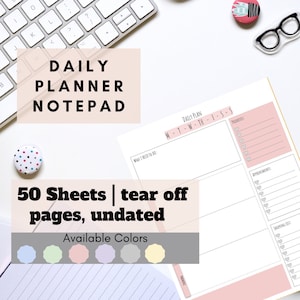 Printed Cute Daily Planner & Organizer Notepad | 50 Pages