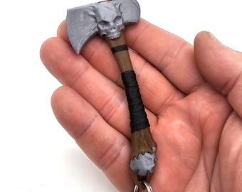 Skull Axe Keychain 3D printed fidget toy sensory item