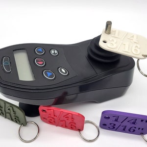 Power Wheelchair Joystick Shaft Sizer Measuring Tool and Keychain