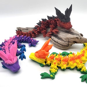 Two Color 3D Printed Dragon, Personalized Color, 24 Inch, by